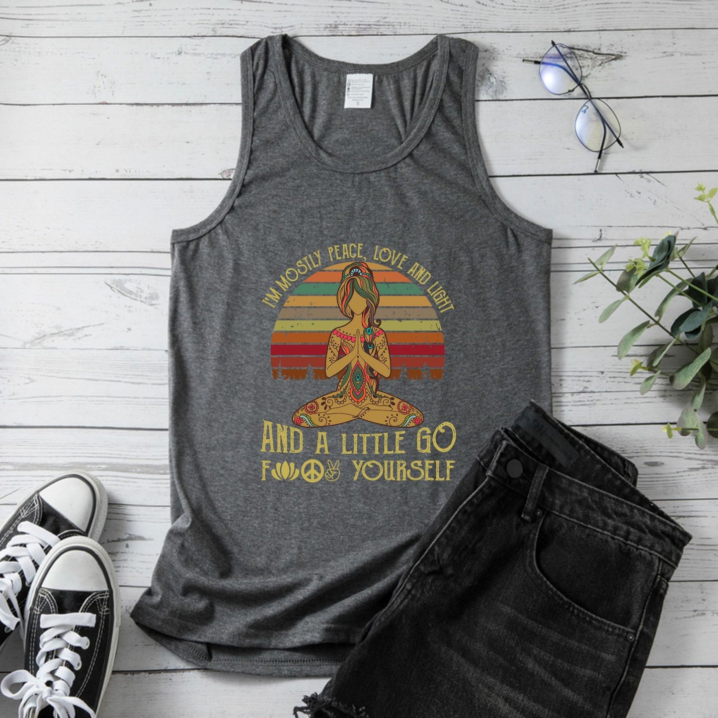 Yoga Vest Women's European Size Peace Vest Top Women
