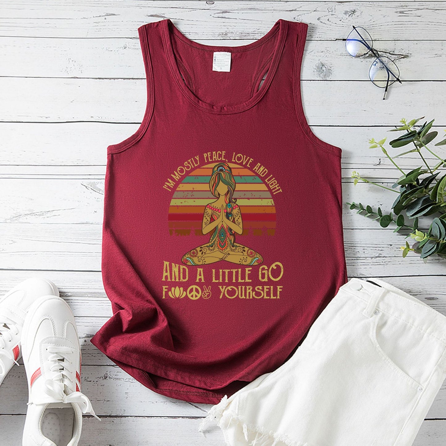 Yoga Vest Women's European Size Peace Vest Top Women