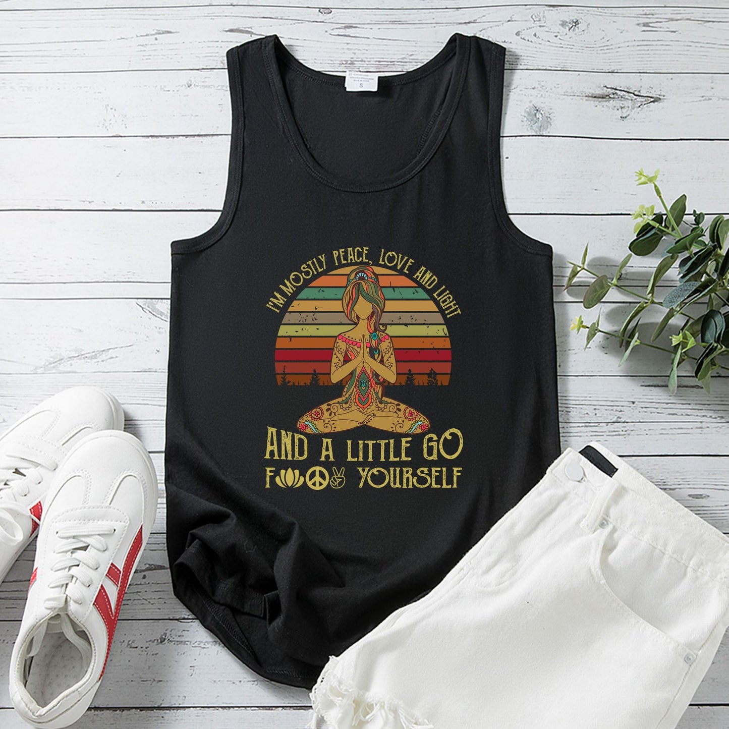 Yoga Vest Women's European Size Peace Vest Top Women