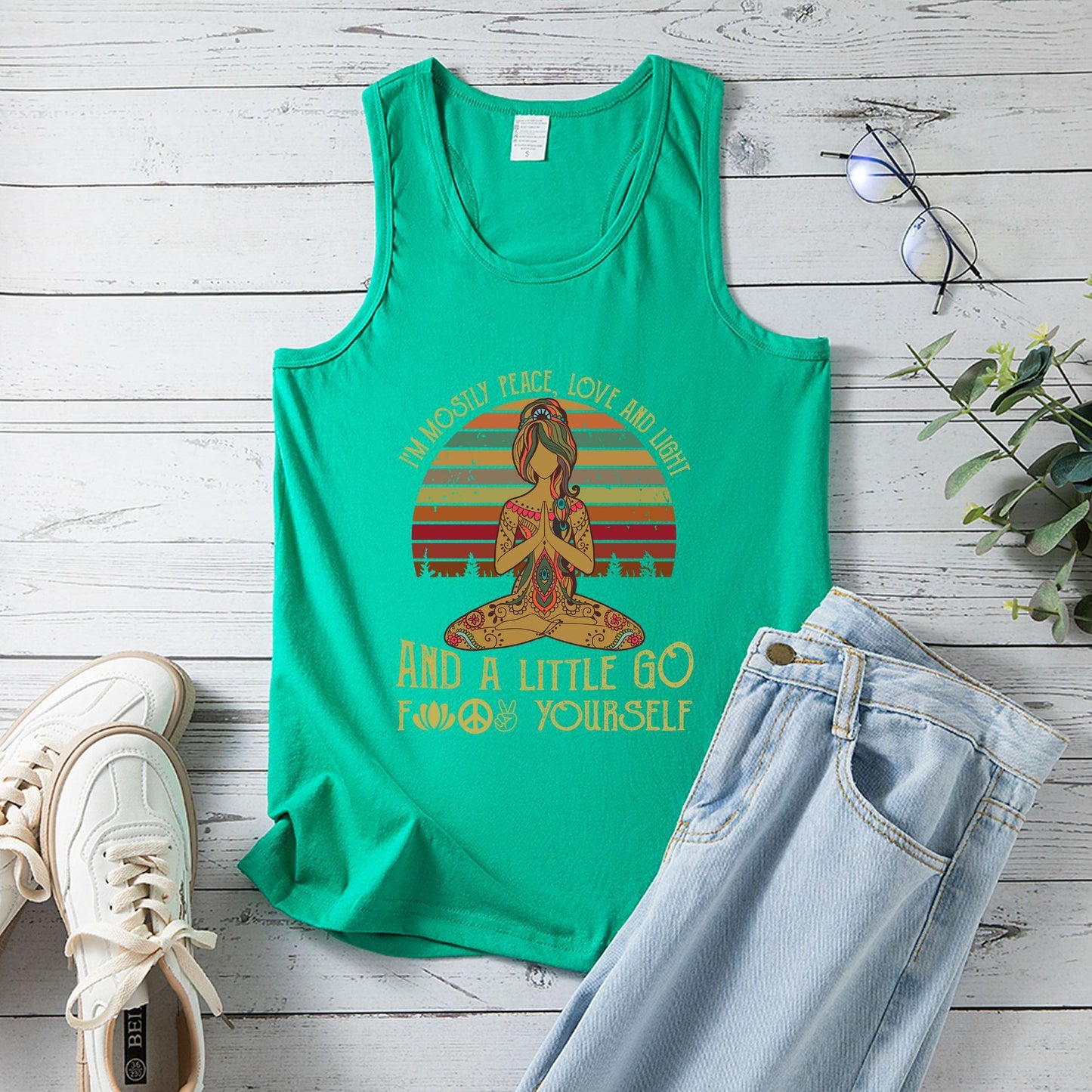 Yoga Vest Women's European Size Peace Vest Top Women
