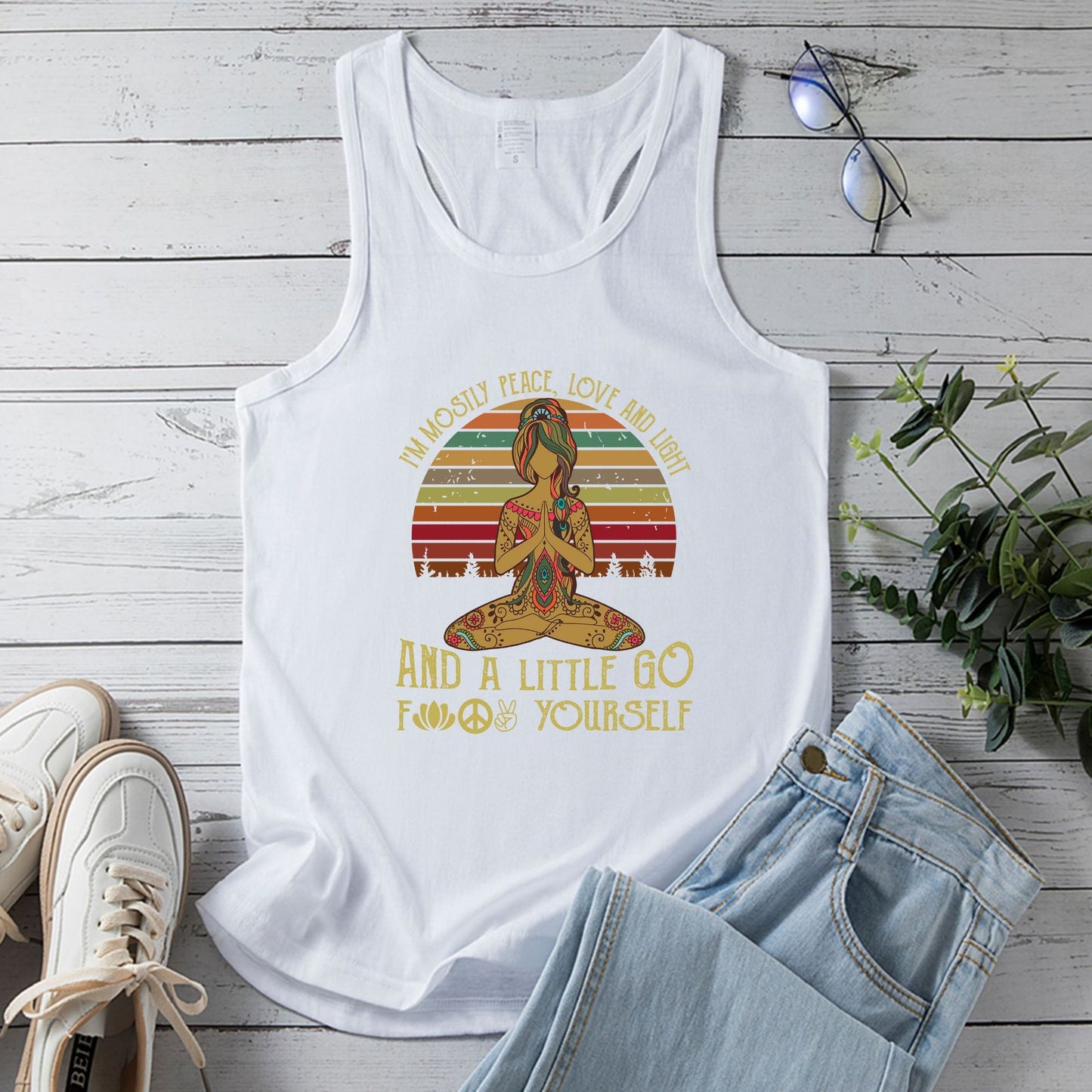 Yoga Vest Women's European Size Peace Vest Top Women