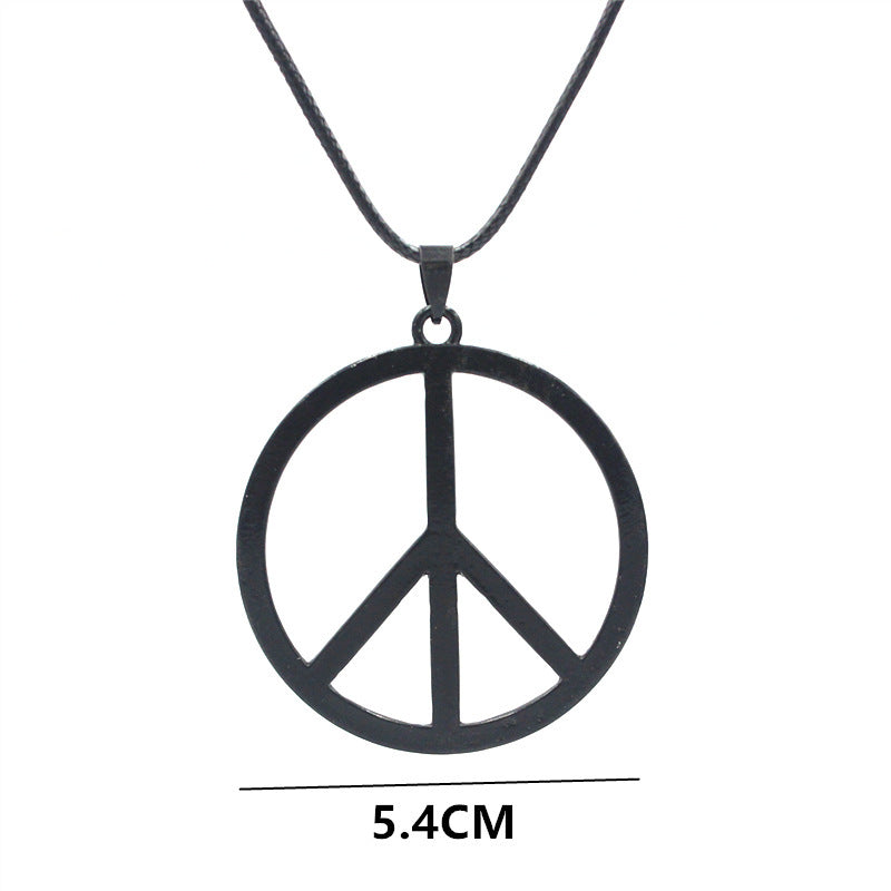 Alloy Large Peace Necklace Sweater Chain Electroplated Alloy Peace Pendant Necklace