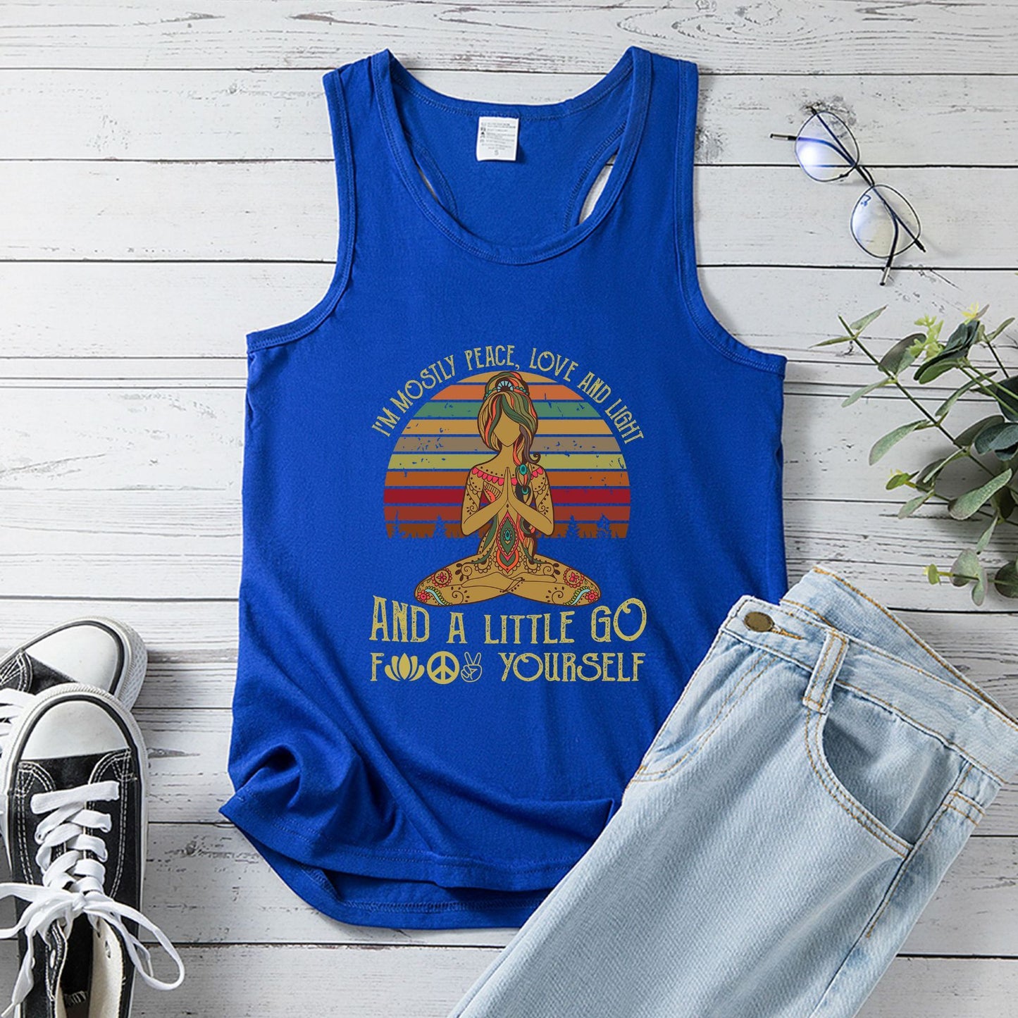Yoga Vest Women's European Size Peace Vest Top Women