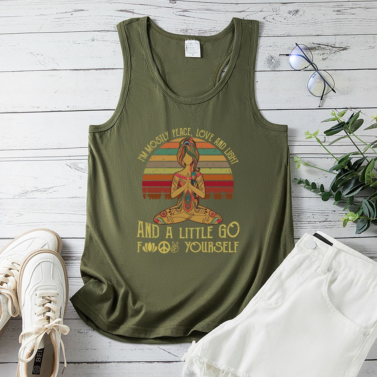 Yoga Vest Women's European Size Peace Vest Top Women