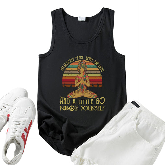 Yoga Vest Women's European Size Peace Vest Top Women