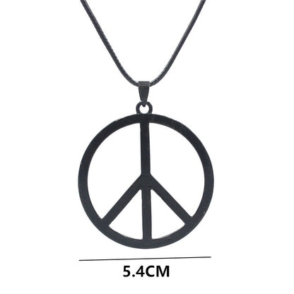 Alloy Large Peace Necklace Sweater Chain Electroplated Alloy Peace Pendant Necklace