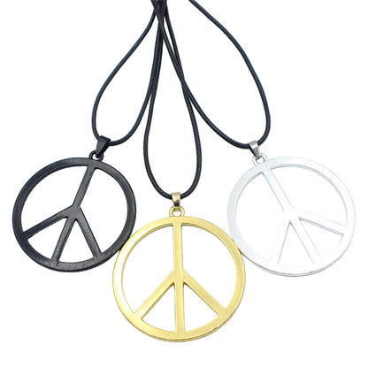Alloy Large Peace Necklace Sweater Chain Electroplated Alloy Peace Pendant Necklace