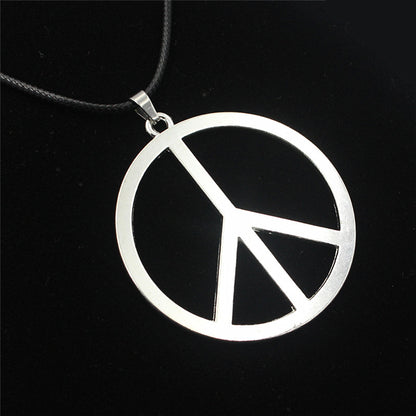 Alloy Large Peace Necklace Sweater Chain Electroplated Alloy Peace Pendant Necklace